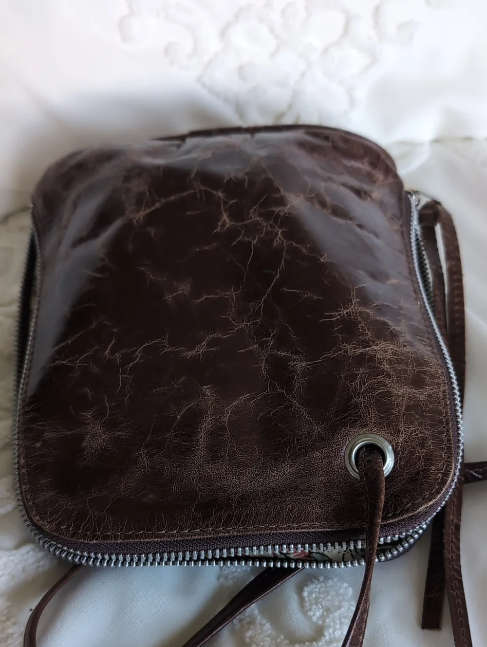 Latico Rustic Butter Soft Marbled Chocolate Leather Organizer/ Wallet Crossbody